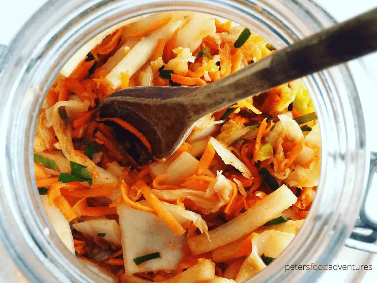 Homemade Kimchi will boost your immune system! Koreans have eaten Kimchee for over a thousand years. Raw and naturally fermented Napa Cabbage, full of natural probiotics and vitamins. An authentic, fermented Korean Kimchi Recipe made with Gochujang Red Chili Paste