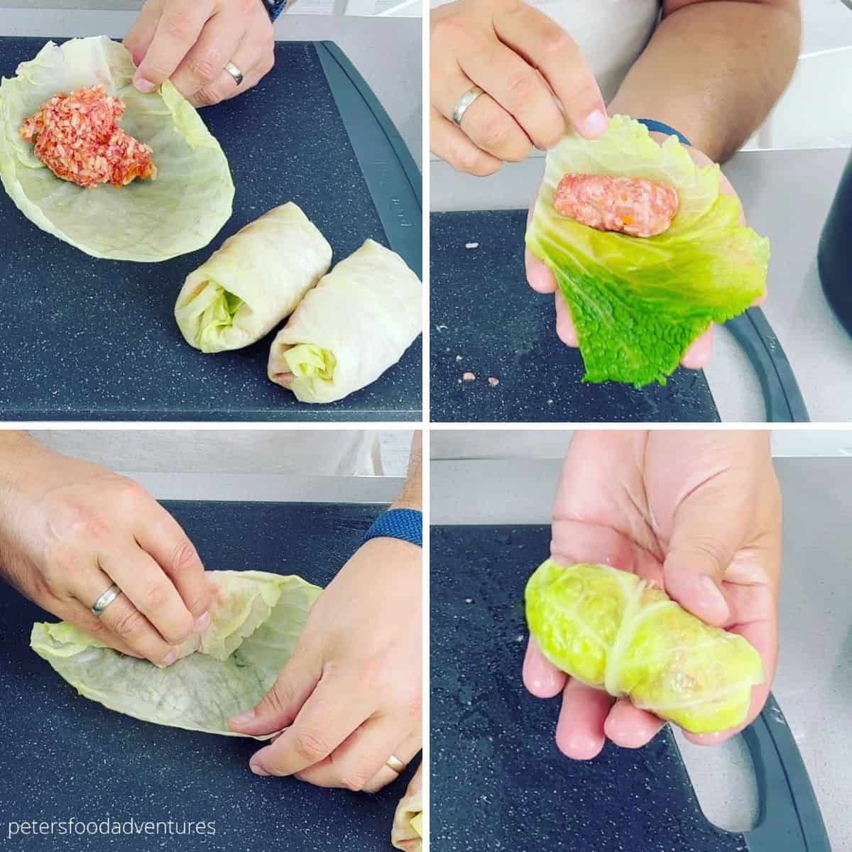 folding cabbage rolls