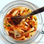 Homemade Kimchi will boost your immune system! Koreans have eaten Kimchee for over a thousand years. Raw and naturally fermented Napa Cabbage, full of natural probiotics and vitamins. An authentic, fermented Korean Kimchi Recipe made with Gochujang Red Chili Paste