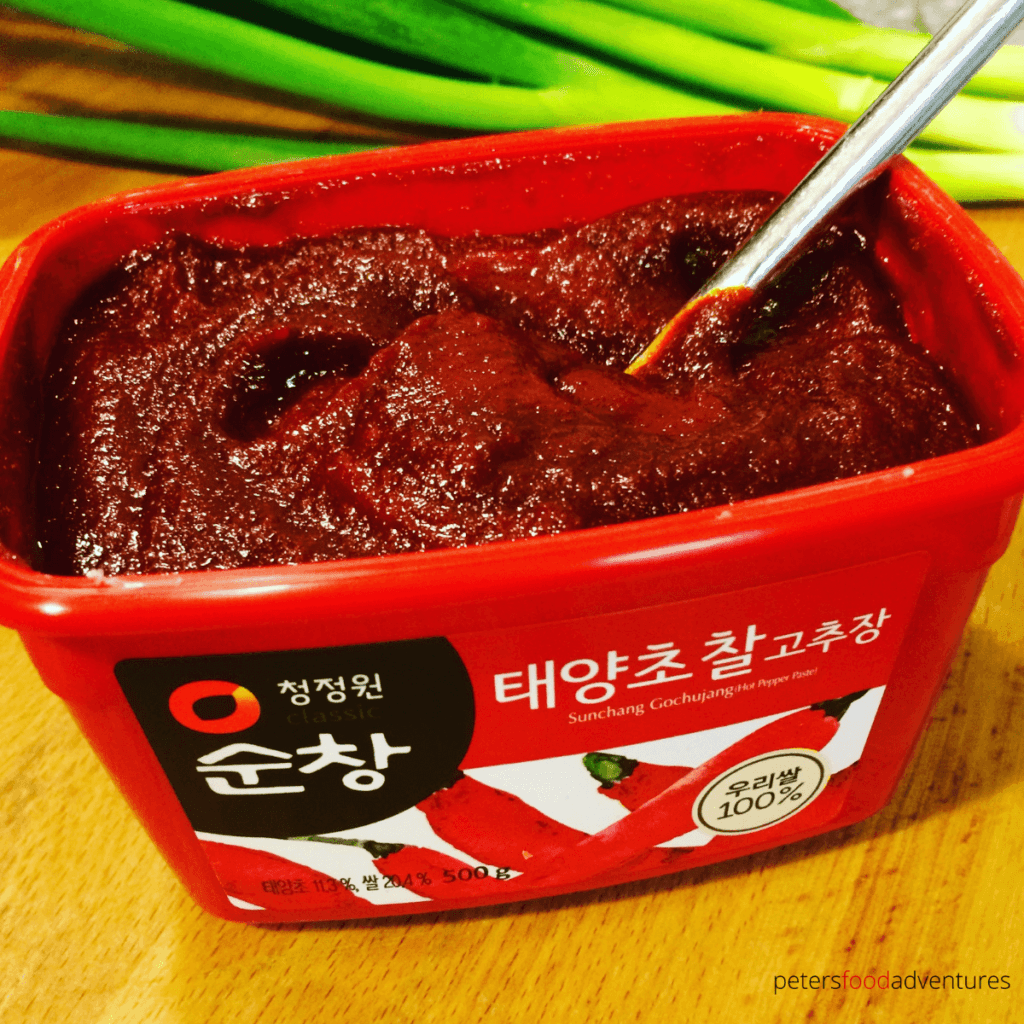 korean gochujang in a red container