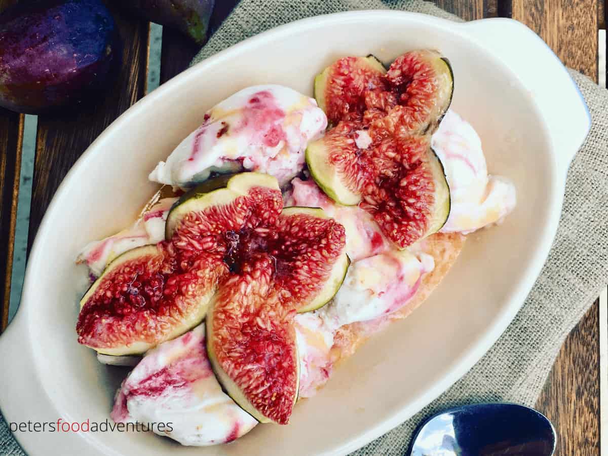 Roasted Figs with Honey is a delicious and easy fresh fig dessert, served warm over vanilla ice cream or frozen Greek yogurt, that is sure to impress. 
