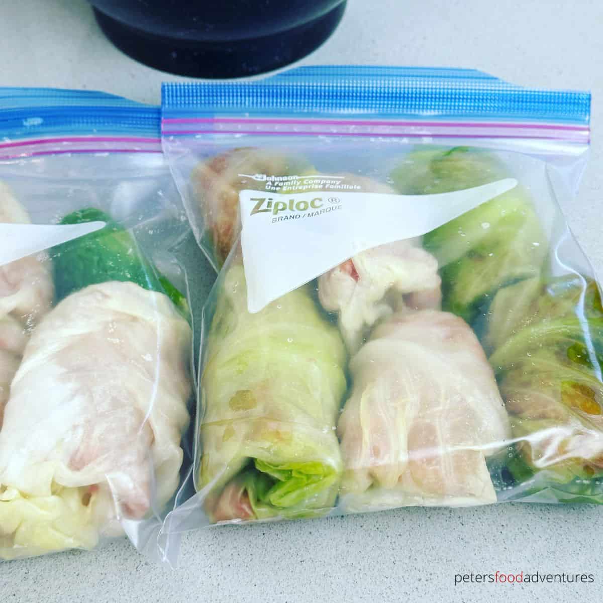 ziploc cabbage rolls freezer