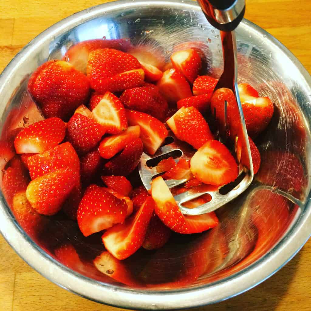 Mashing Strawberries