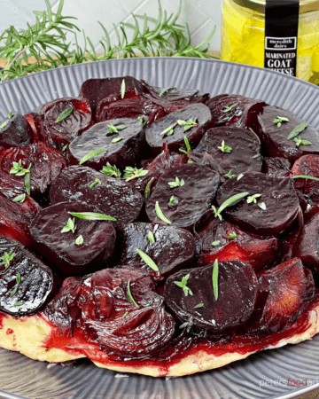 A savory tart made with beets and red onions, caramelized in a balsamic sherry glaze. The addition of fresh rosemary, fresh thyme and Goat's Cheese complete this heartwarming winter recipe.