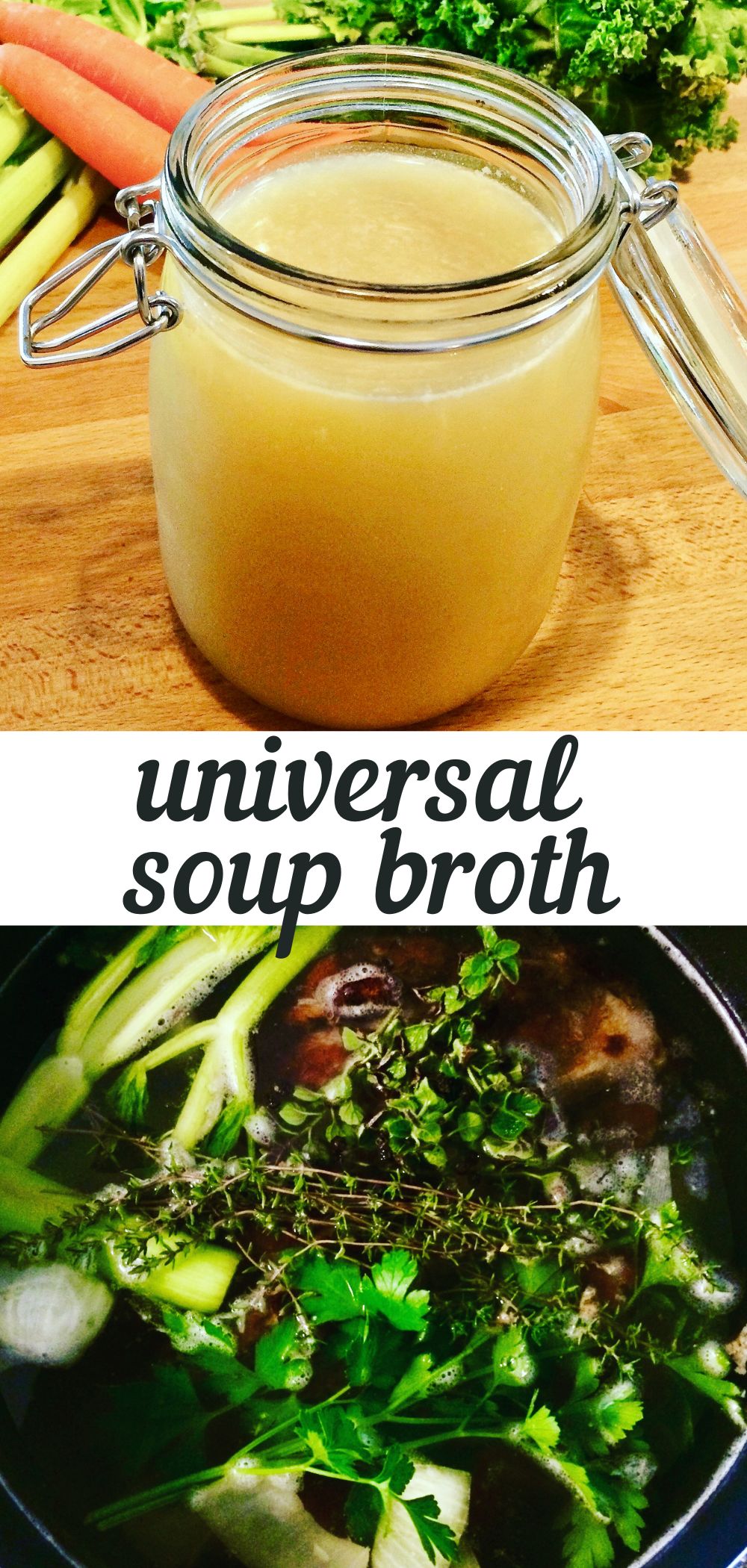 broth in a jar with vegetables pot