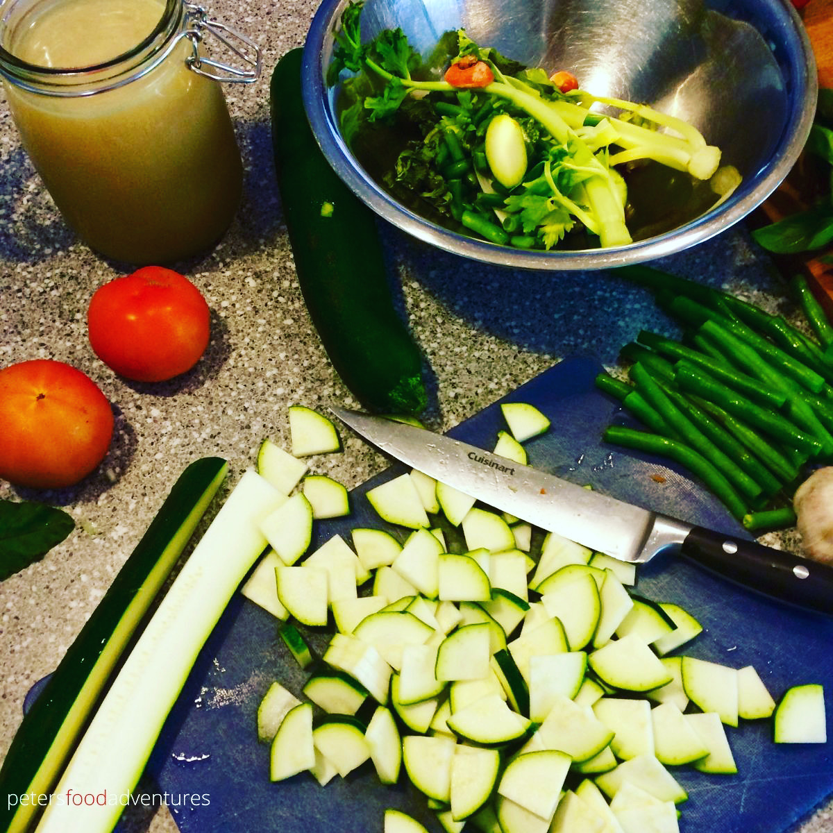 Chopping vegetables for Minestrone