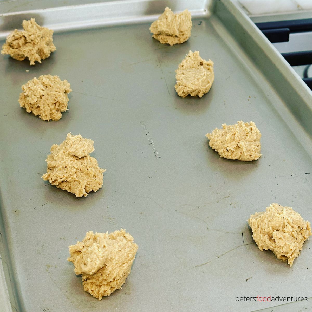 cookies on baking tray
