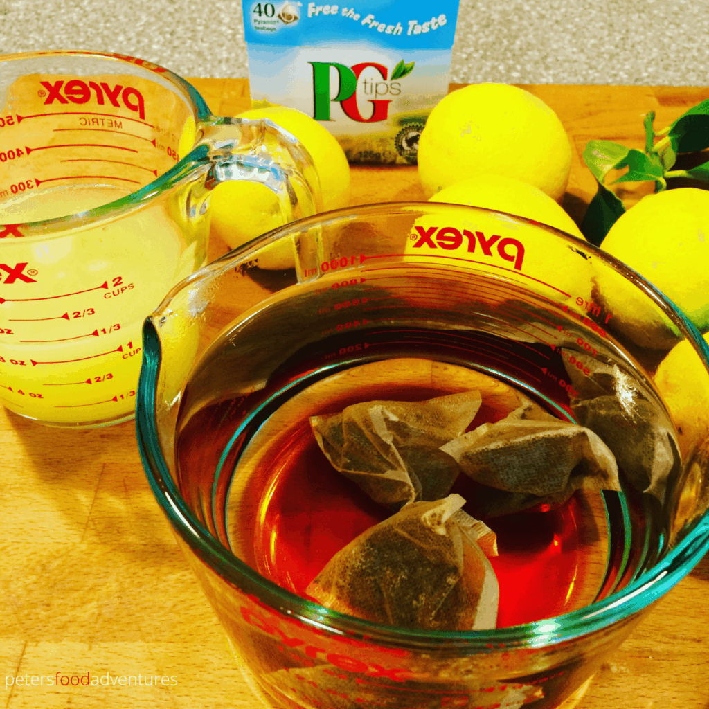 steeping tea bags for lemon iced tea