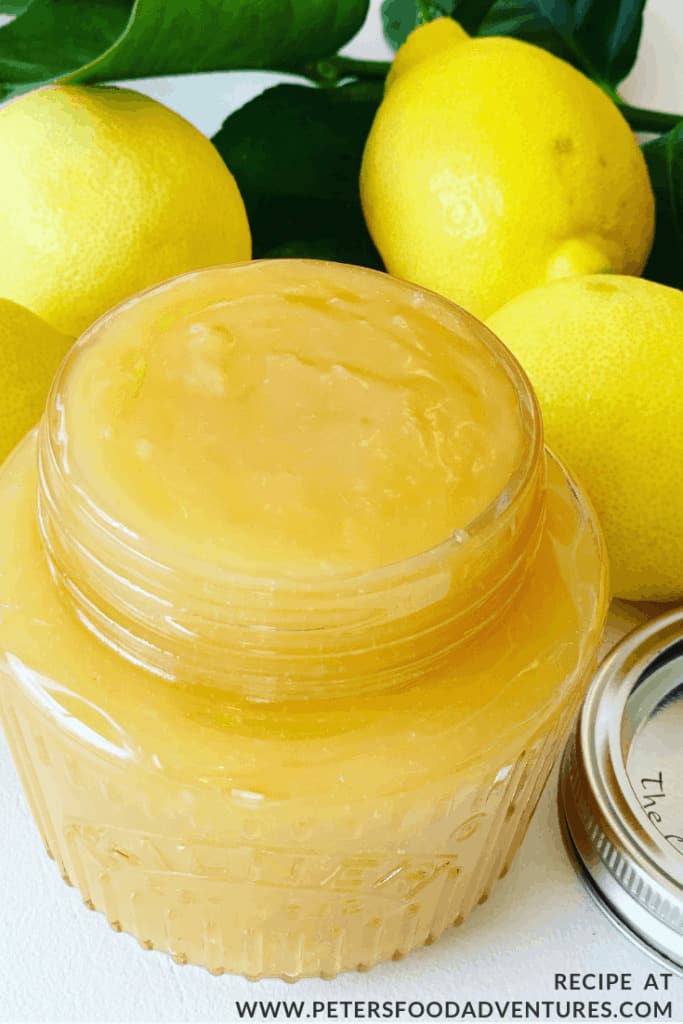 Lemon Curd Recipe in a glass jar