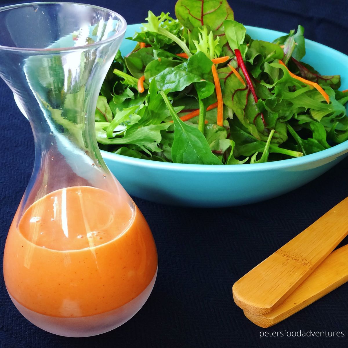 French dressing with garden salad