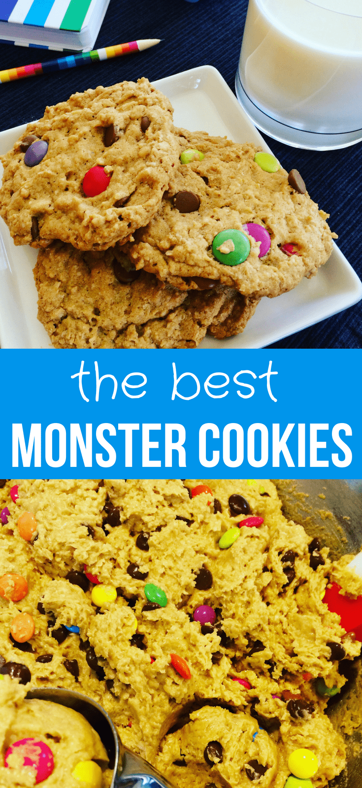 monster cookies on a plate