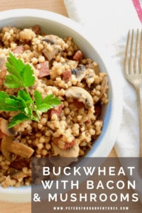 A tasty side dish that's incredibly healthy. Buckwheat is a superfood that is popular in Eastern Europe, low GI, gluten free and a perfect side dish like rice-a-roni! Buckwheat Kasha with Mushrooms and Bacon (Гречневая каша с грибами)