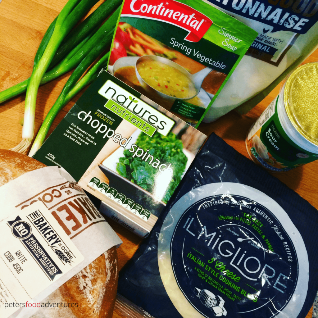 ingredients for spinach dip