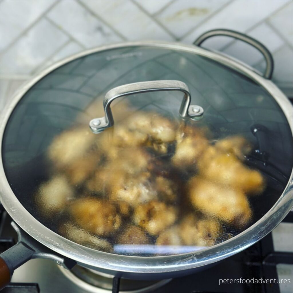 chicken wings in wok