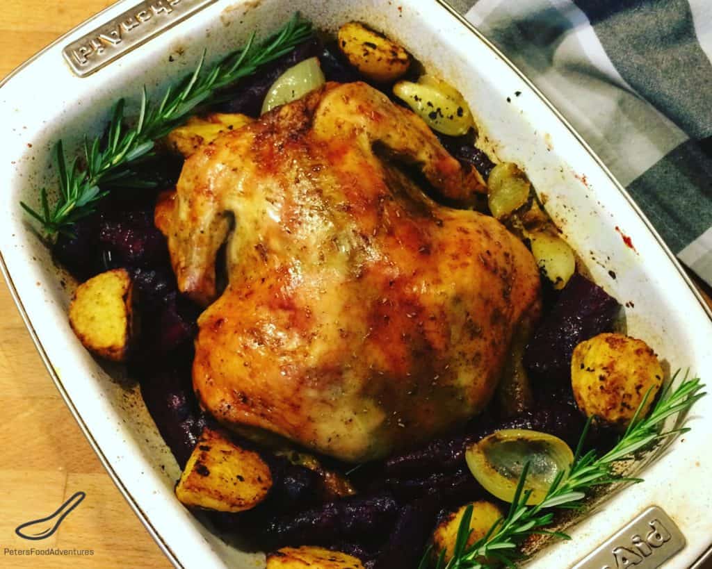Juicy Roasted Chicken recipe, infused with lemon, rosemary and thyme. Crispy skin on the outside and juicy on the inside. Winner Winner Chicken Dinner! Lemon Roast Chicken