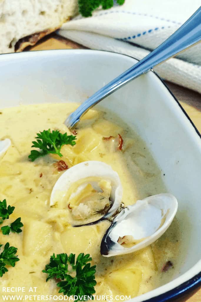 Creamy Clam Chowder recipe with real clams