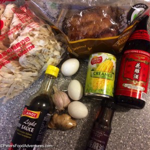 Chinese Chicken and Corn Noodle Soup ingredients