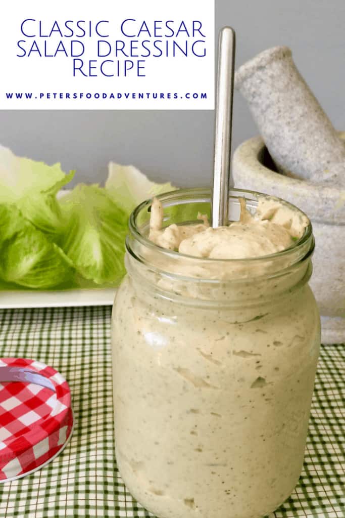 Homemade Thick and Creamy Caesar Salad Dressing. So Easy To Make with fresh garlic, anchovies, dijon, eggs, olive oil and more. A Little Goes A Long Way. Classic Caesar Salad Dressing From Scratch