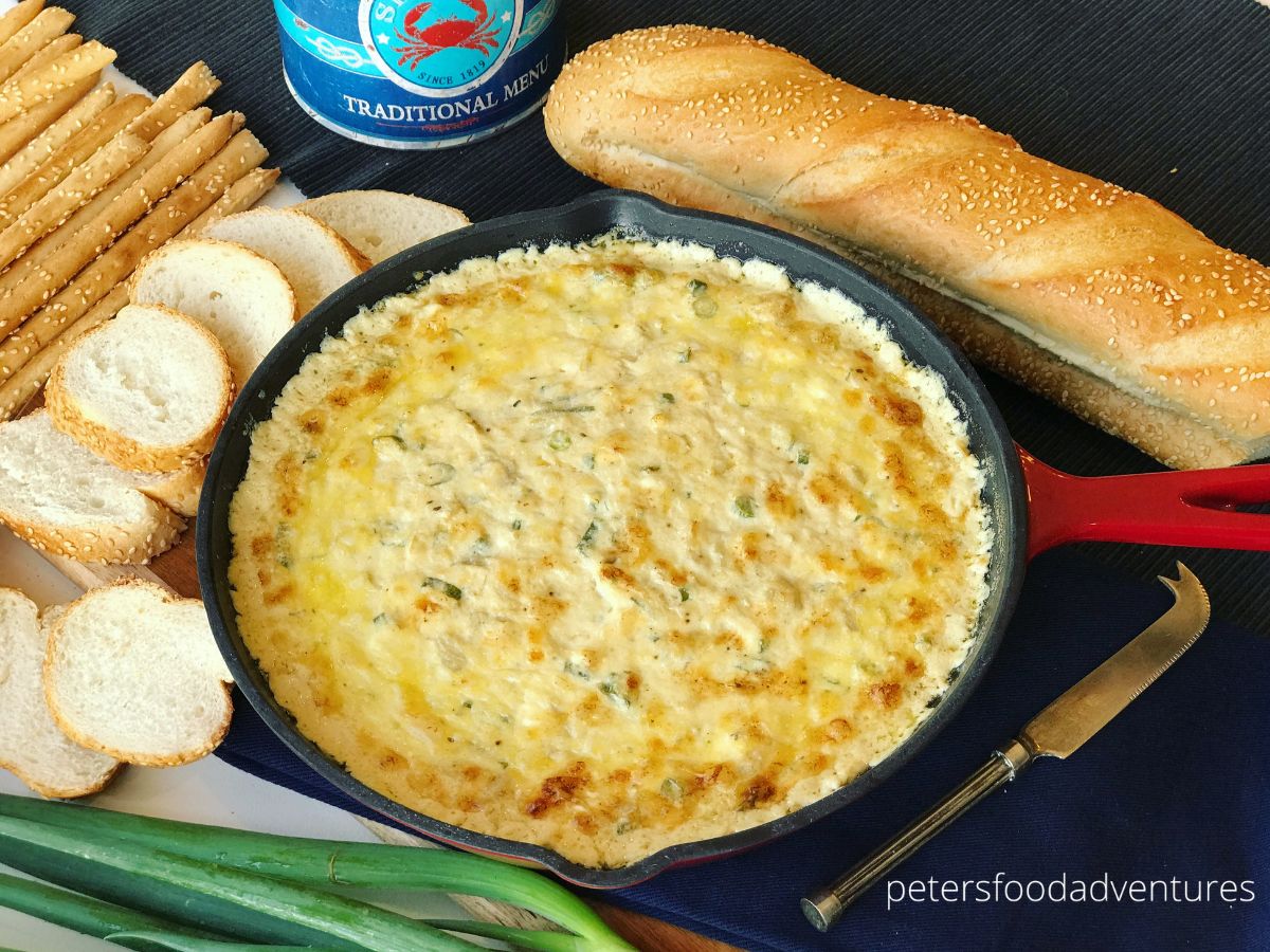crab and artichoke dip serving suggestion