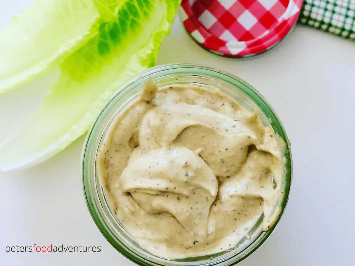 Homemade Caesar Salad Dressing recipe is so easy to make with fresh garlic, anchovies, dijon, eggs, oil and more. Perfect for a Caesar Salad or a vegetable dip. A little goes a long way. 
