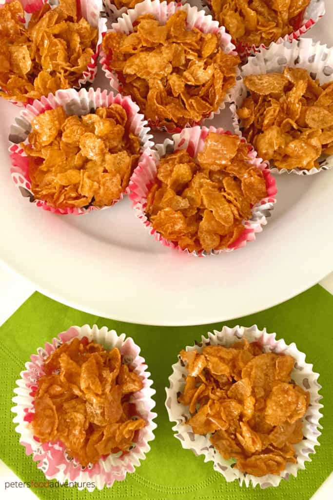 A classic Australian kids party treat made from Corn Flakes, so simple and easy to make, like Rice Krispies Squares! Australian Honey Joys Recipe or Cornflake Cupcakes