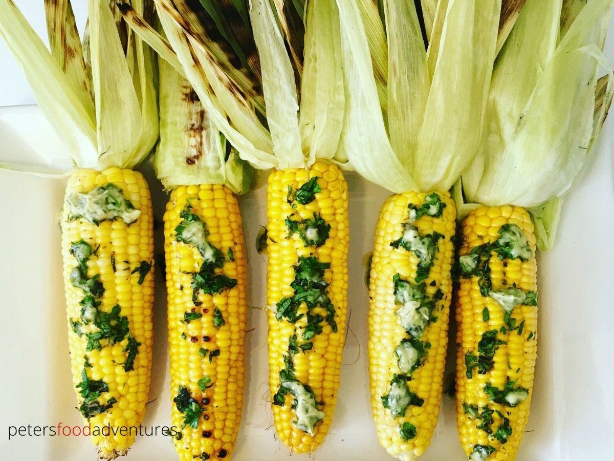 Grilled Corn on the Cob with herb butter