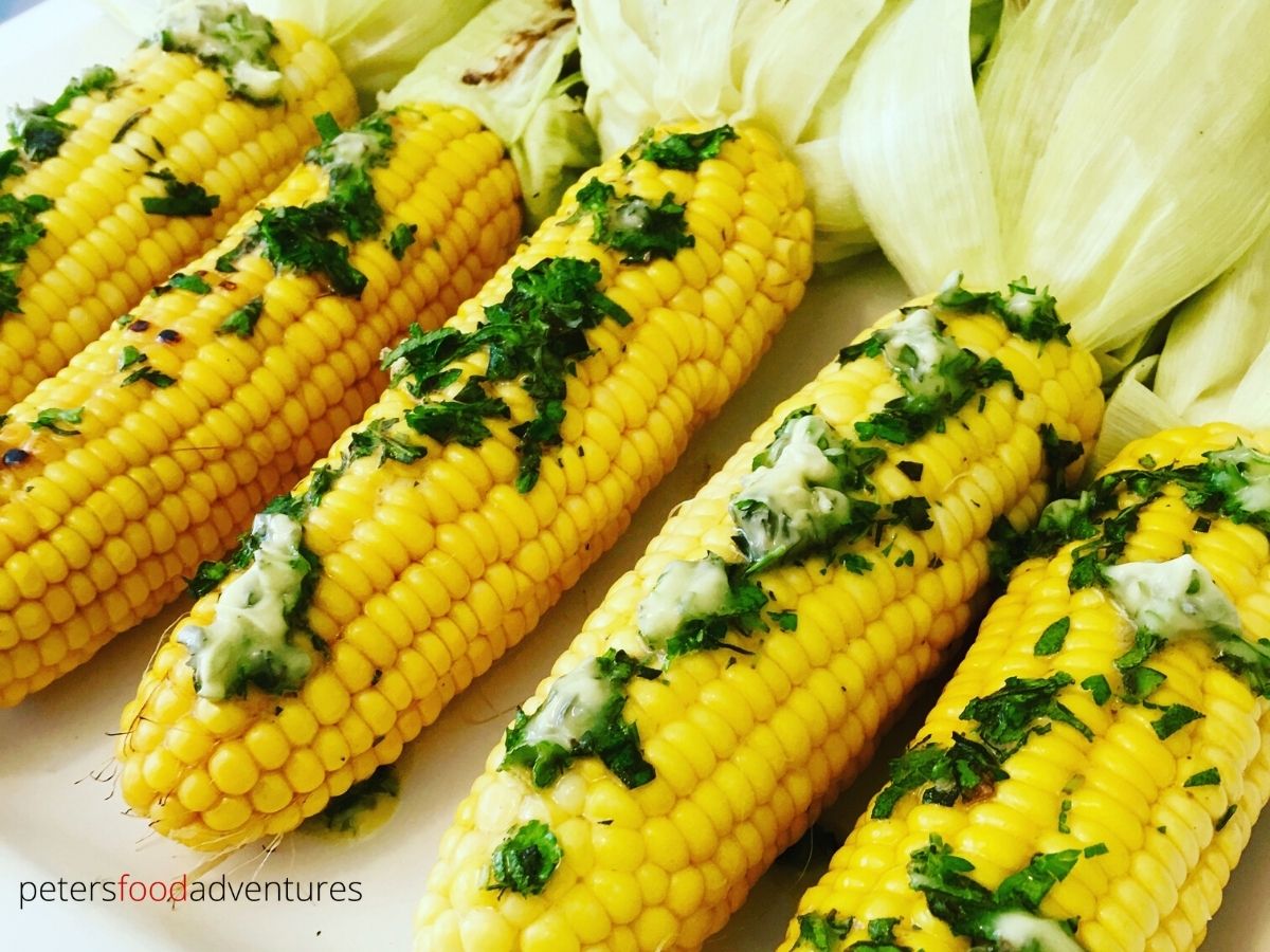 Grilled Corn on the Cob with herb butter