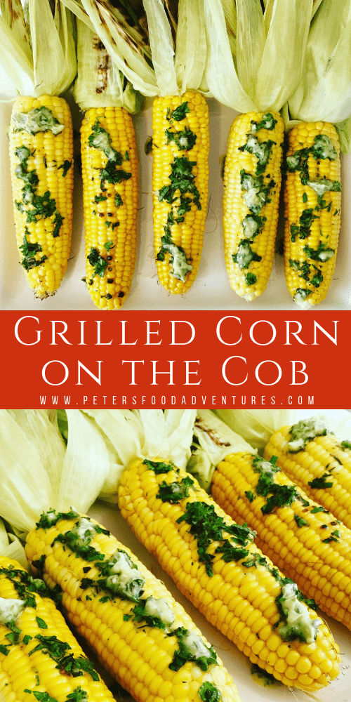 Corn on the Cob in husks with fresh herb butter