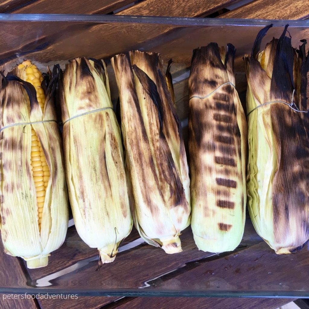 chargrilled corn on tray