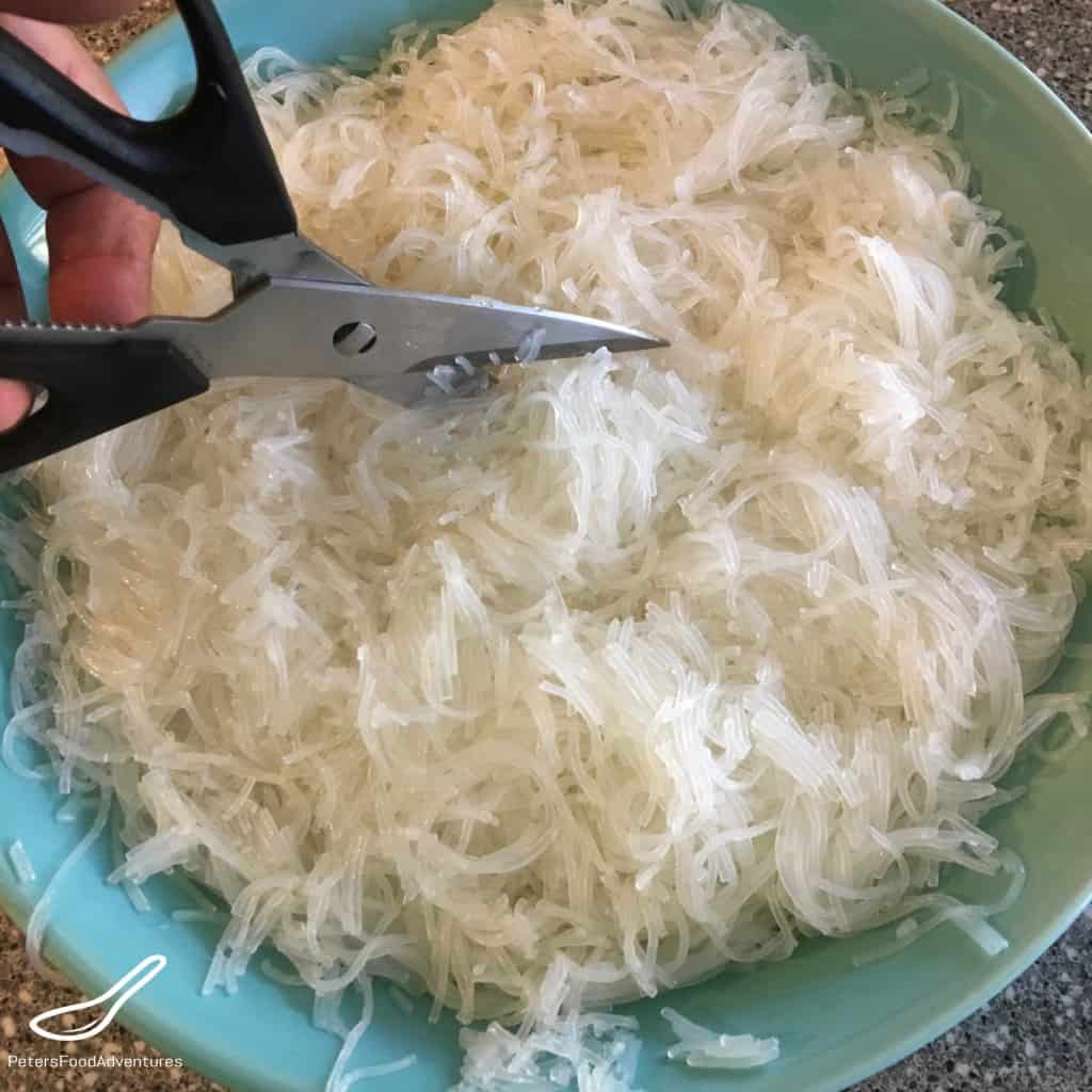 Cutting Bean Vermicelli Noodles for Funchoza