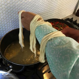 Cooking Lagman noodles