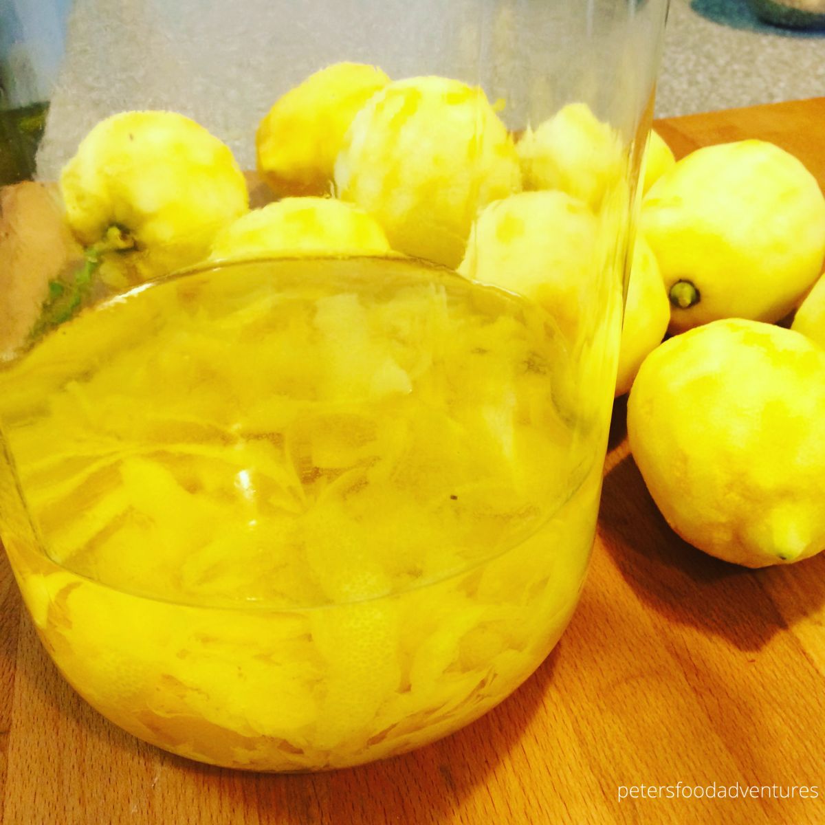 infused lemon peels in vodka