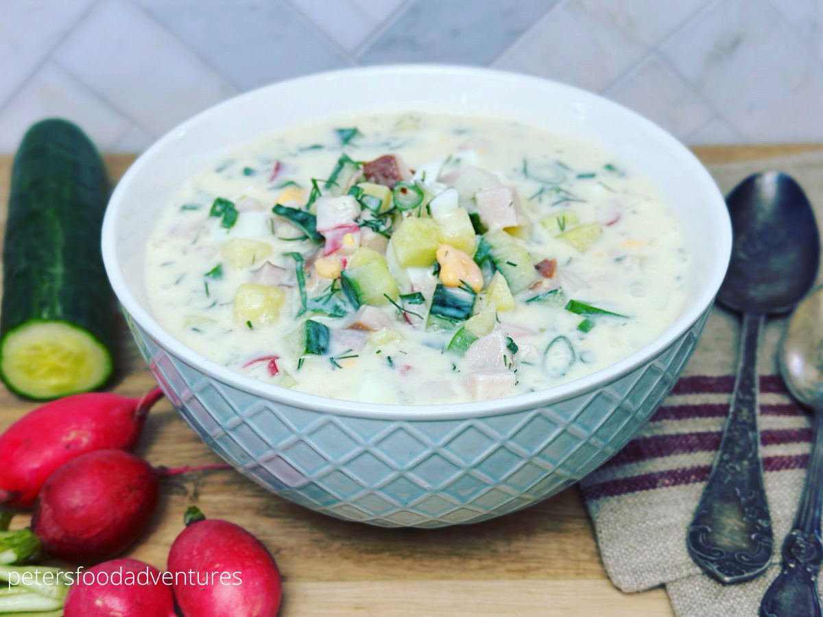 bowl of Okroshka soup