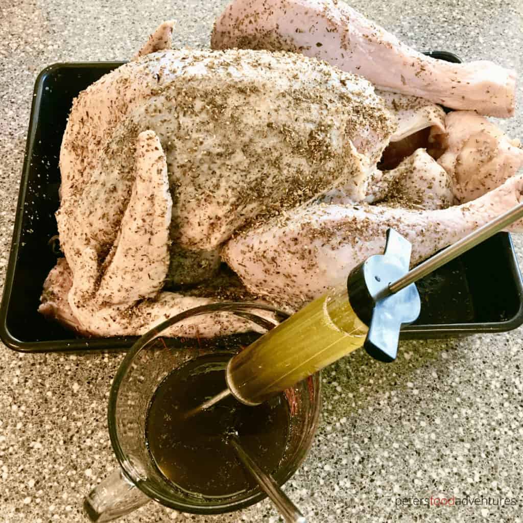 preparation for deep frying a turkey