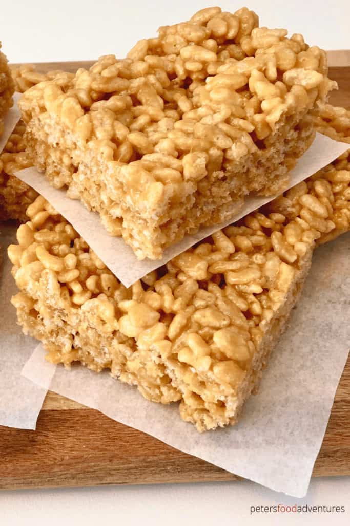 Caramel Rice Krispies is a nostalgic treat from the good old days. A gooey caramel treat, recipe found on the back of an old cereal box! Easy and delicious, just like the original! Caramel Rice Krispies Squares
