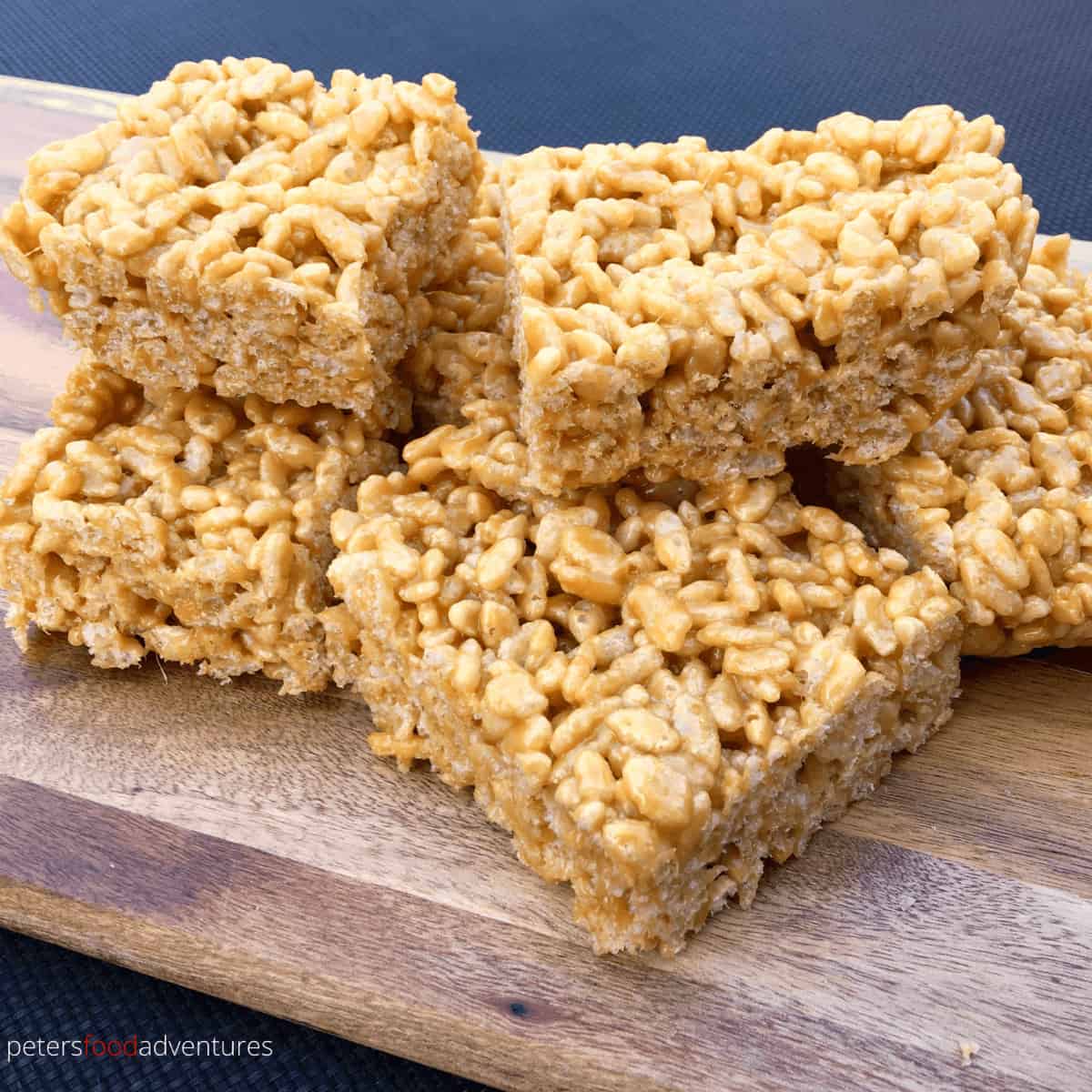 Caramel Rice Krispies is a nostalgic treat from the good old days. A gooey caramel treat, recipe found on the back of an old cereal box! Easy and delicious, just like the original! Caramel Rice Krispies Squares