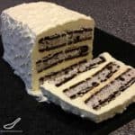 Easy cake to whip up on a hot summer's day or a kids birthday party. Makes me feel like a kid again! No Cool Whip Ice Cream Sandwich Cake.