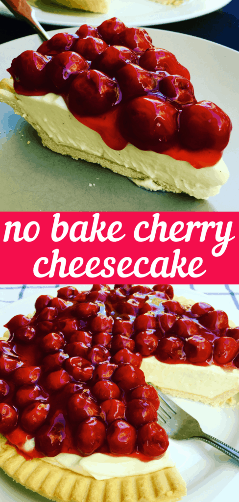 no bake cherry cheesecake pinterest pin