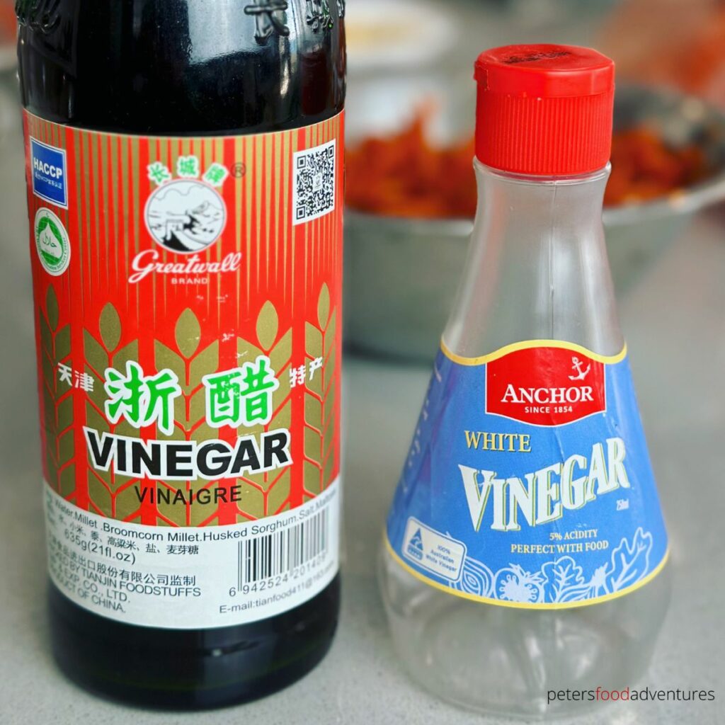 Chinese vinegar and white vinegar bottle
