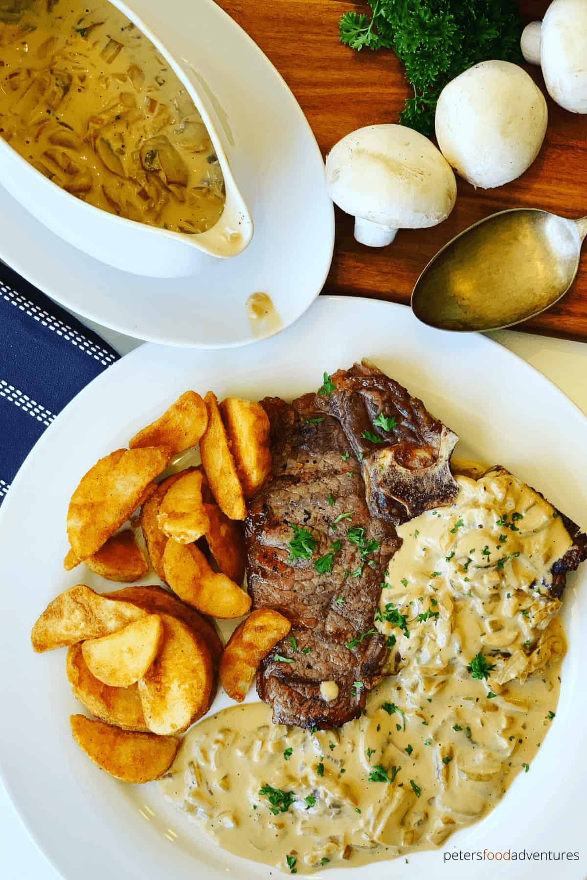 Diane Sauce is a creamy brandy steak sauce or mushroom gravy, with an easy to follow recipe. A classic American flambéed steak sauce, a flavor showstopper. A retro recipe popular in the 1950's.