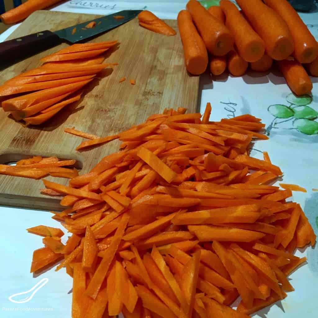 Cutting Carrots for Plov Palava