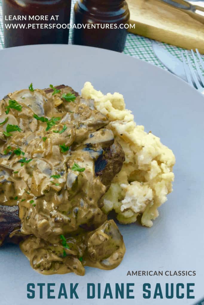 A classic! Smooth and creamy brandy steak sauce or gravy, with an easy to follow recipe. Steak Diane Sauce with Mushrooms