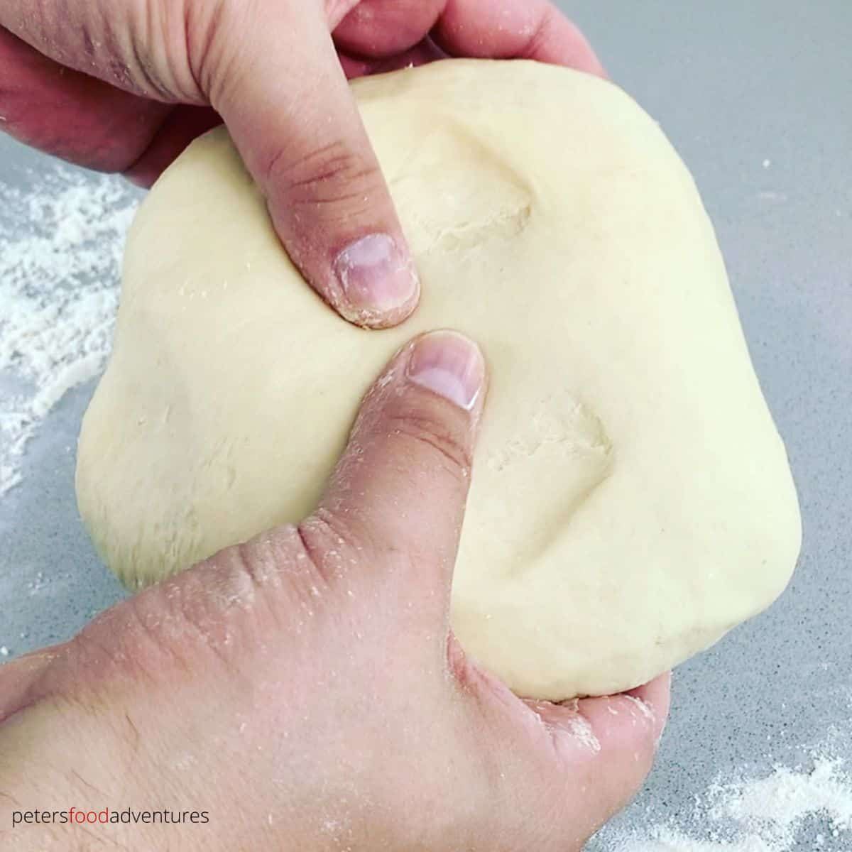 pressing soft dough