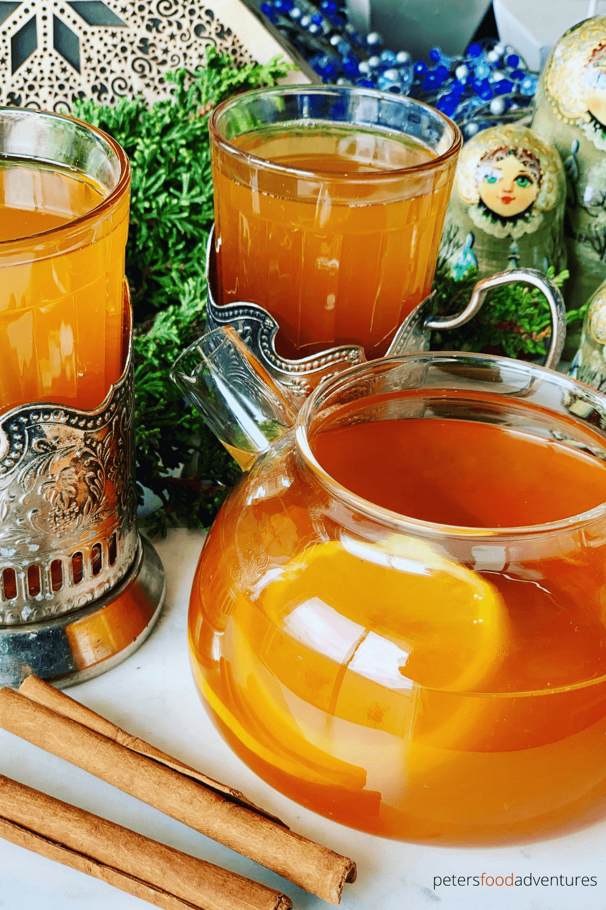 russian tea naturally steeped in a pot
