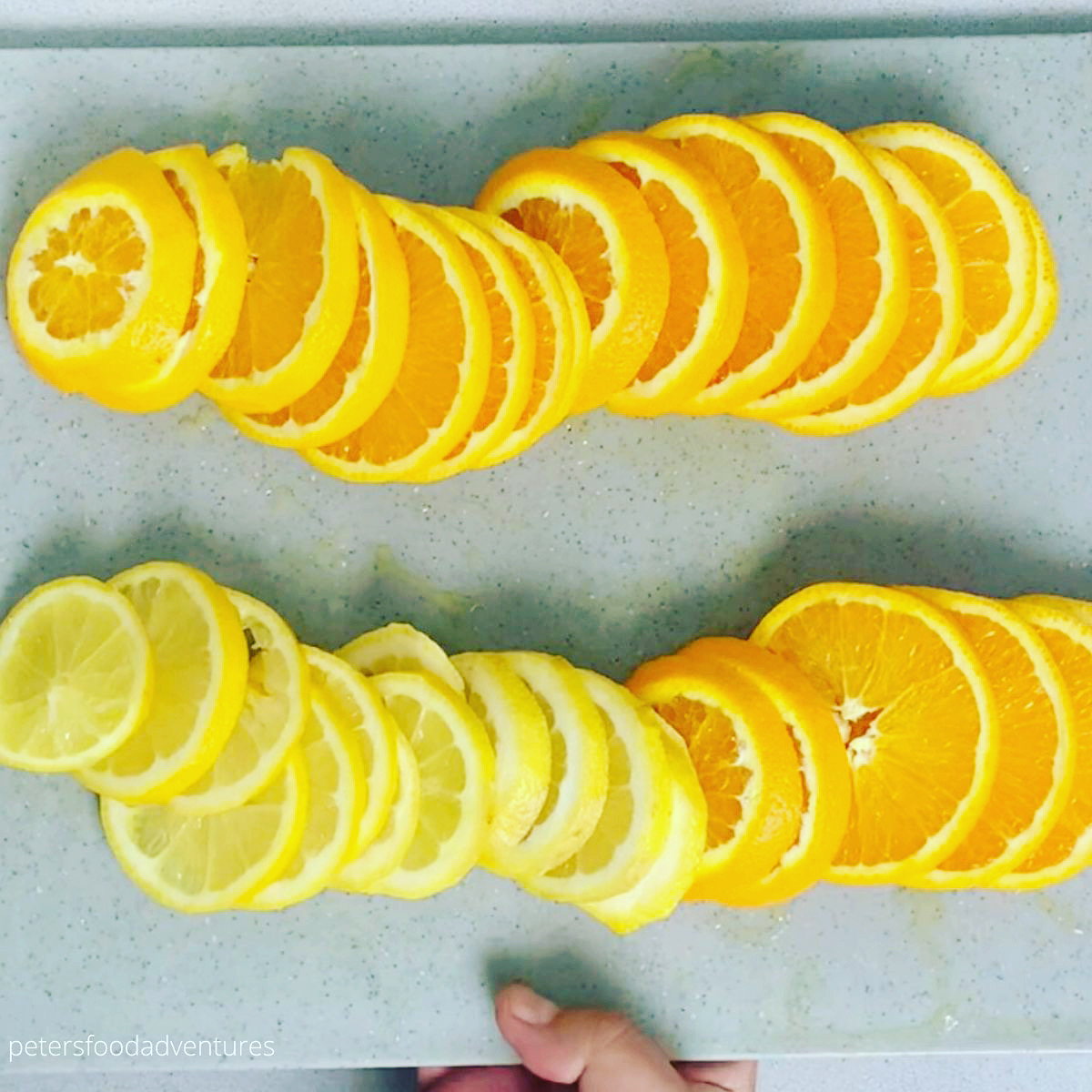 sliced lemons oranges