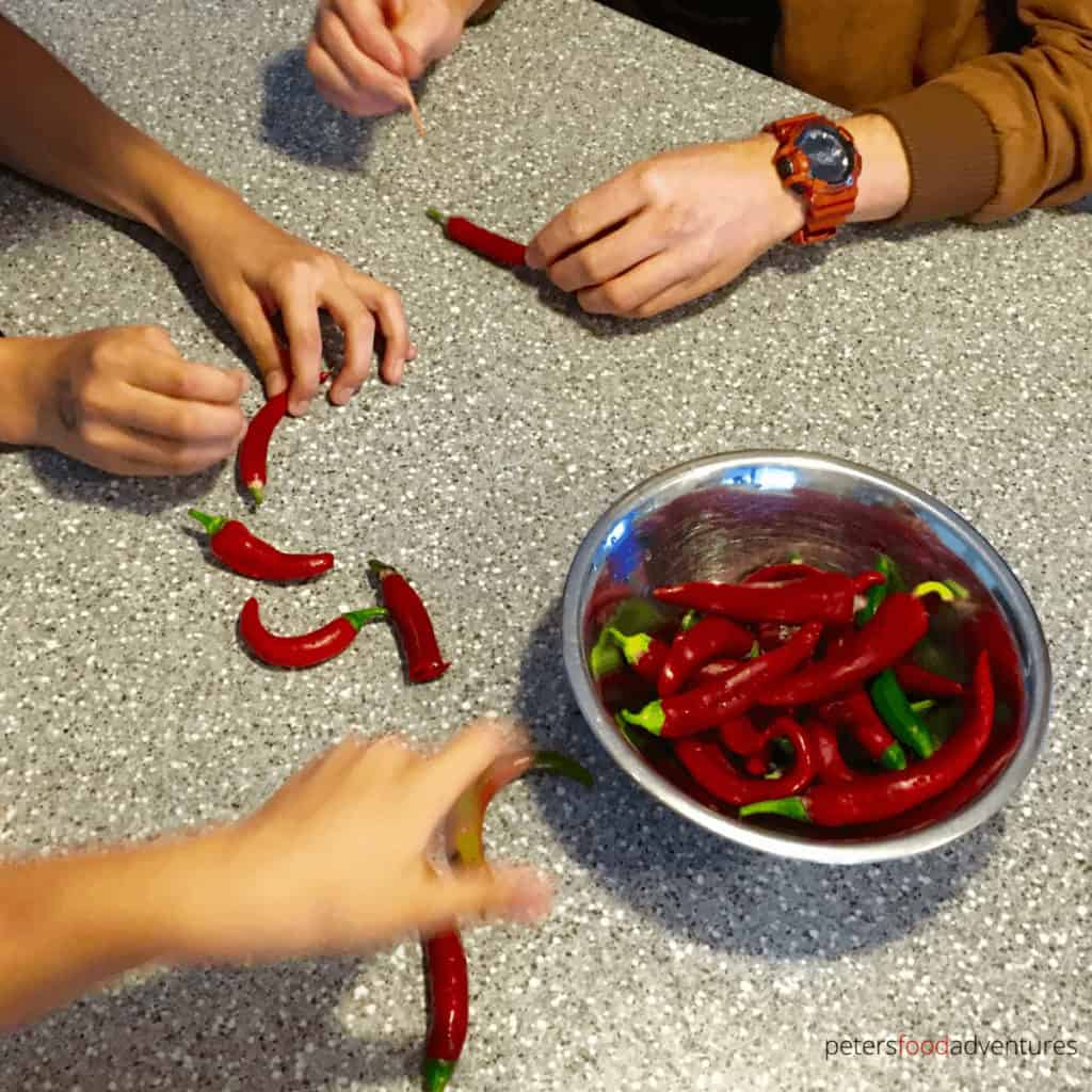 making pickled chillies