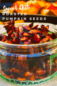 This sweet and spicy roasted pumpkin seed recipe is a delicious snack with amazing health benefits - Sweet Chili Roasted Pumpkin Seeds