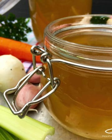 A healthier way to eat soup, full of flavour, you won't even realize it's a vegetarian stock. It's actually easier to make than regular soup broth! Vegetable Stock Recipe