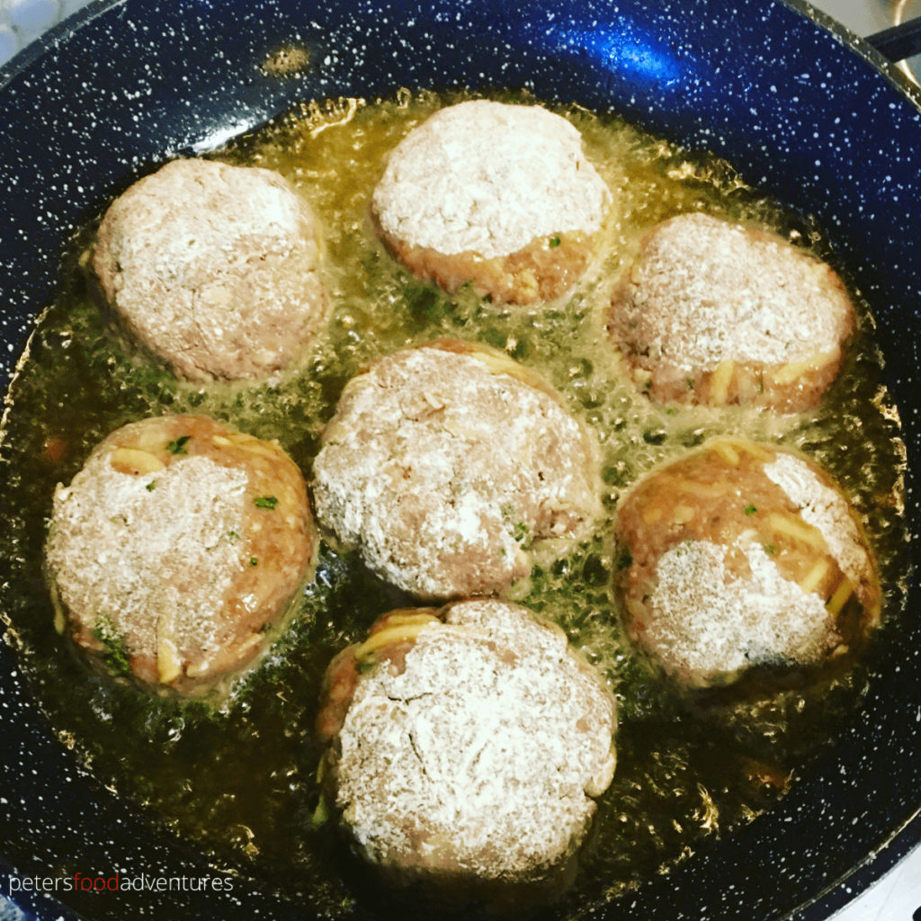 frying kotleti in a pan
