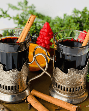 A Swiss-German Hot Mulled Wine that is enjoyed during the holidays, or when it's cold outside. Similar to Glogg, Quentao, Vin Chaud and Glintwein. Perfect for the holidays, It tastes like Christmas in a cup. Gluhwein recipe